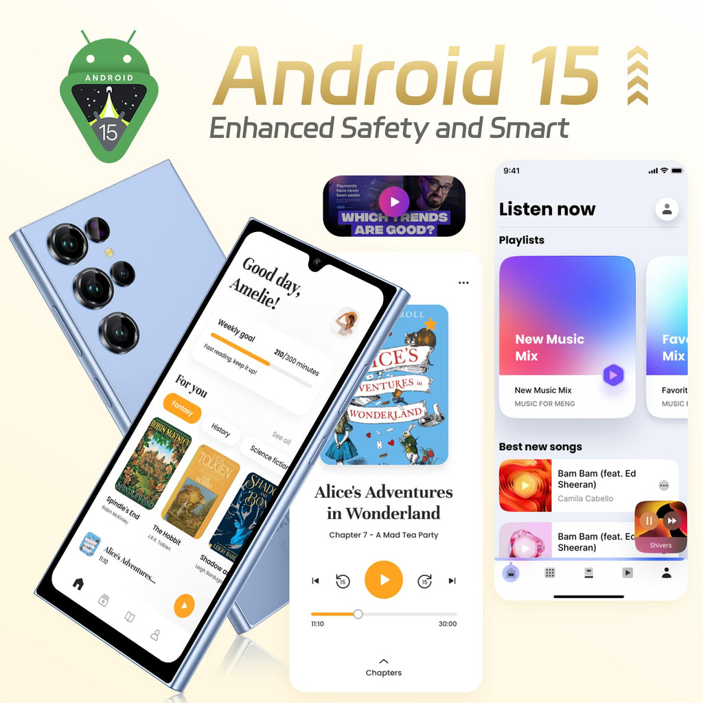 OUKITEL C61 Unlocked Cell Phone 2025- Android 15, 6.88" Display Smartphone, 16GB+128GB/1TB, 5150mAh Battery Phone, 13MP Camera, 4G Dual Sim Mobile Phones, Fingerprint/Face Unlock/GPS/BT5.0, Purple