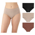 Maidenform Women's M Seamless Bikini, Mid-Rise Hipster Panty, Seamless Underwear for Women, 3-Pack