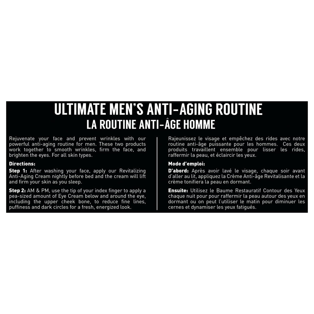 Brickell Men's Ultimate Anti-Aging Routine, Anti-Wrinkle, Night Face Cream & Eye Cream to Reduce Puffiness, Wrinkles, Dark Circles, Under Eye Bags, Hyaluronic Acid, Peptides, & Caffeine, Scented