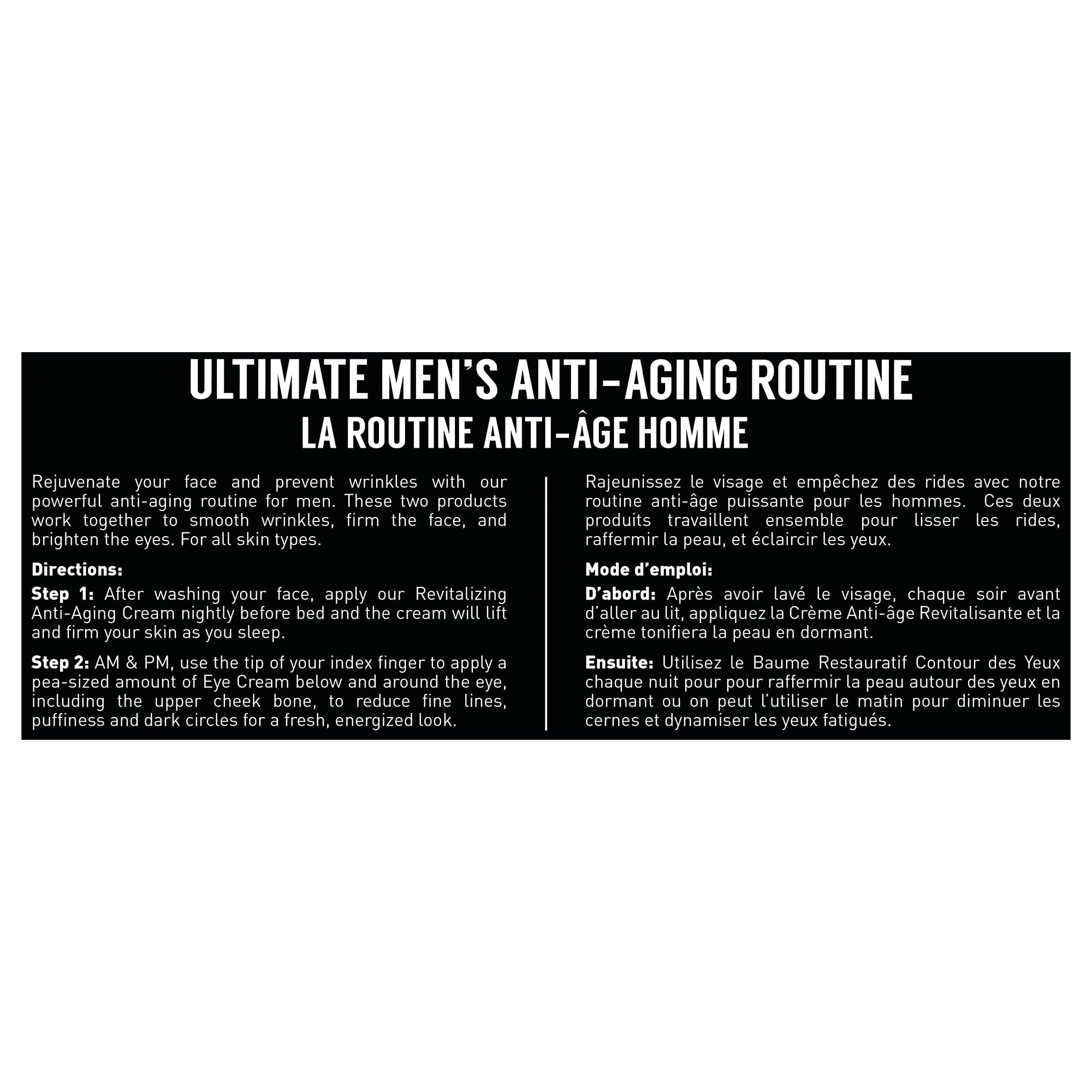Brickell Men's Ultimate Anti-Aging Routine, Anti-Wrinkle, Night Face Cream & Eye Cream to Reduce Puffiness, Wrinkles, Dark Circles, Under Eye Bags, Hyaluronic Acid, Peptides, & Caffeine, Scented
