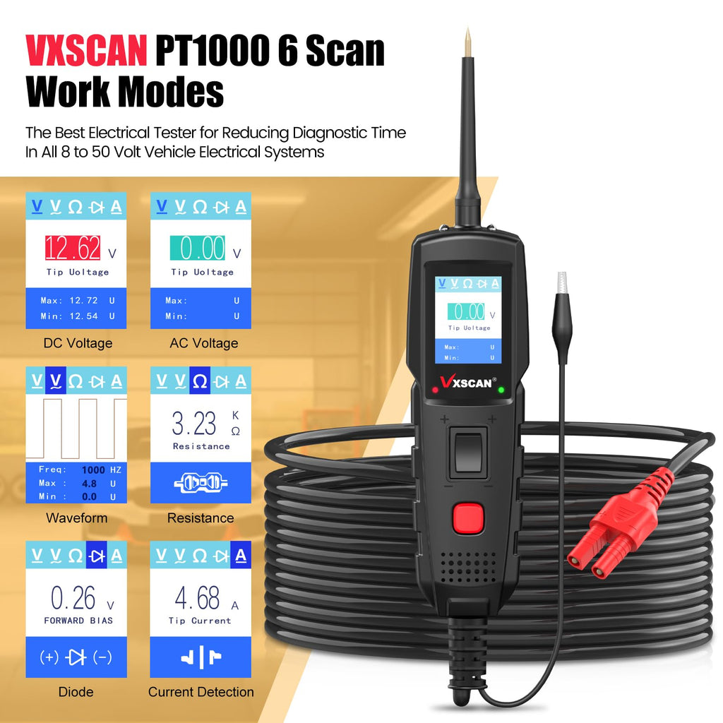 VXSCAN Automotive Power Circuit Probe Kit, Circuit Tester Breaker Finder Tool, 12/24V Short Open Breaker Circuit Finder Wire Tracer AC/DC Trailer Relay Fuse Test with 20FT Cord