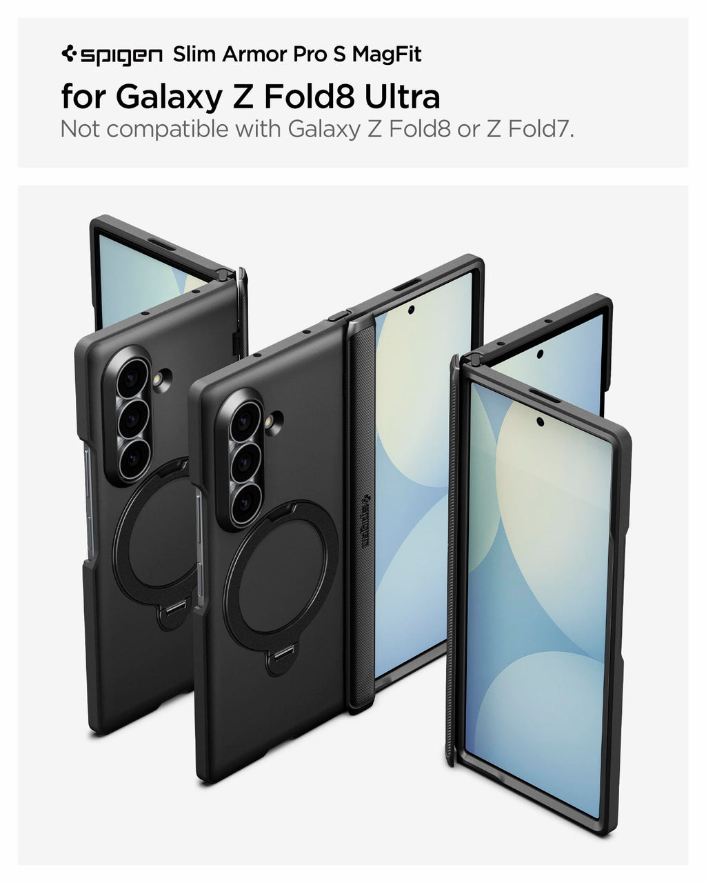 Spigen Slim Armor Pro S MagFit for Galaxy Z Fold 8 Ultra Case, Black