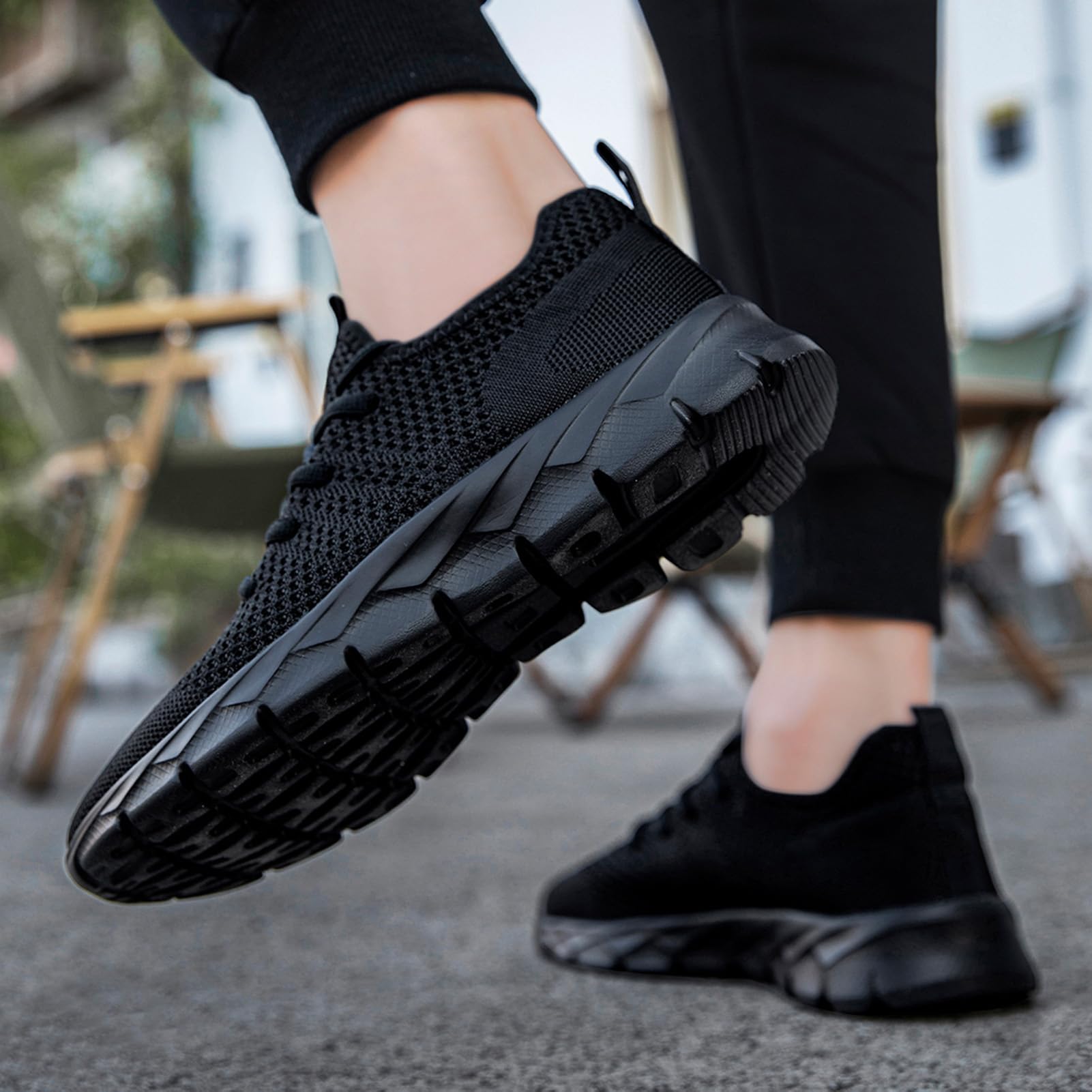YITUHIO Running Shoes for Mens Fashion Sneakers Gym Tennis Walking Shoes Lightweight,Black,Mens Size 10