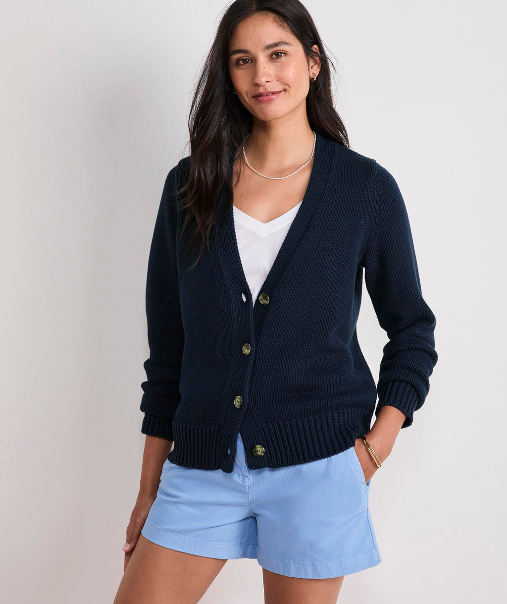 vineyard vines Katie Cotton Cardigan, Nautical Navy, M
