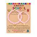 Gnamy Back to School Bracelets Gifts, Heart Matching Mommy and Me Bracelets Set First Day of School Jewelry Gifts for Mom Daughter Decorations Supplies Essentials Pink