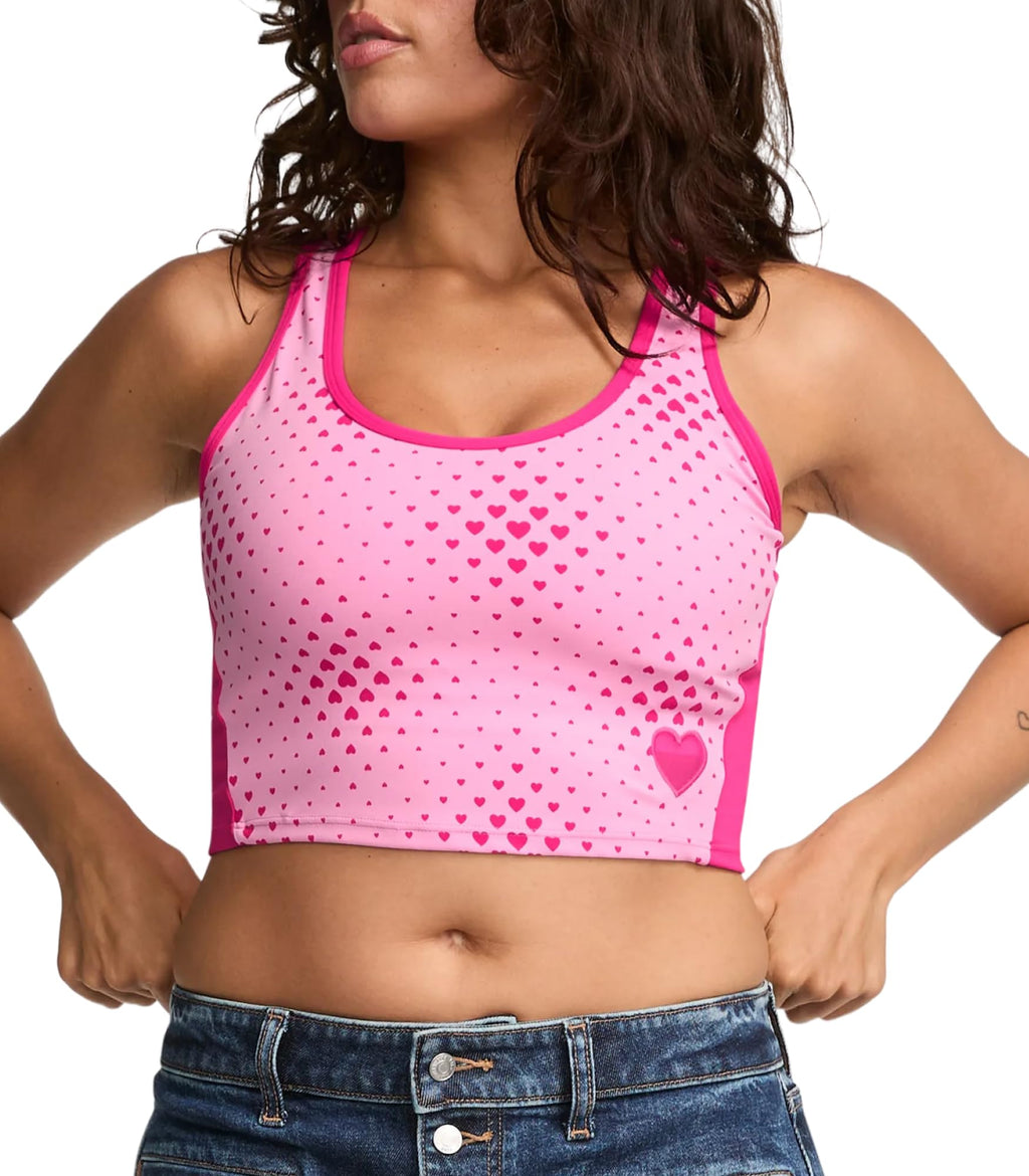 Victoria's Secret Pink | Elle Relay Bra Tank, Pink Hearts, M