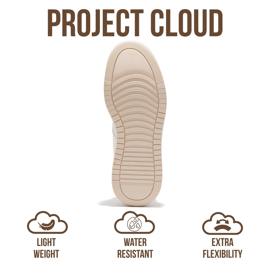 Project Cloud Platform Sneakers for Women - Lightweight Memory Foam Insole Womens Sneakers - Non-Slip Fashion Sneakers for Women Footwear - Women's Fashion Platform Shoes (Nita, Nude, 5.5)