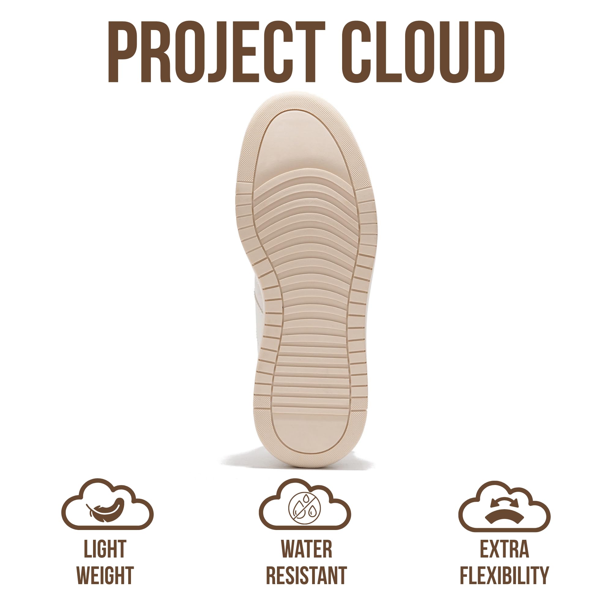Project Cloud Platform Sneakers for Women - Lightweight Memory Foam Insole Womens Sneakers - Non-Slip Fashion Sneakers for Women Footwear - Women's Fashion Platform Shoes (Nita, Nude, 5.5)