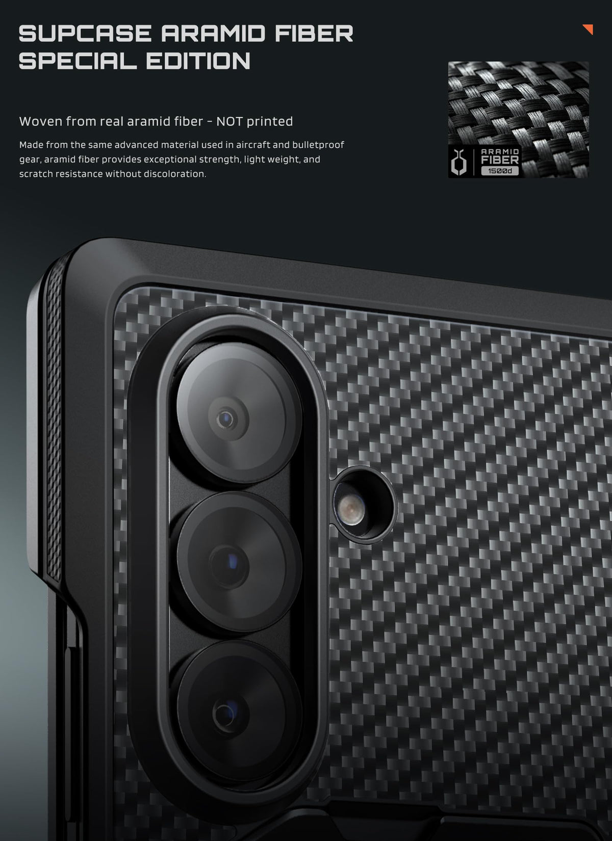 SUPCASE for Samsung Galaxy Z Fold 8 Ultra/Z Fold 7 Case, Aramid Black