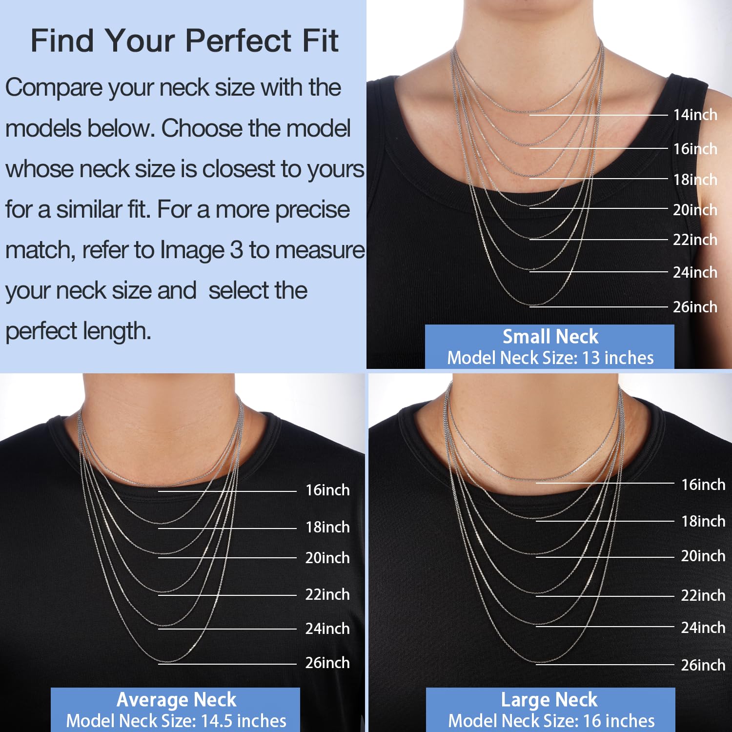 Jewlpire 925 Sterling Silver Chain Necklace Chain for Women 1.1mm Cable Chain Necklace Upgraded Spring-Ring Clasp - Thin & Sturdy Women's Chains Necklaces 20 Inch