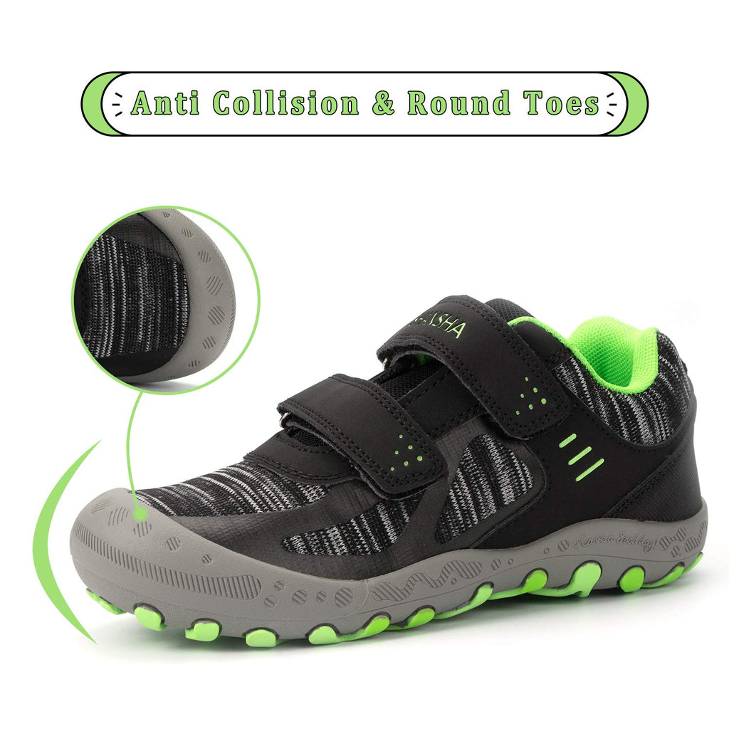 Mishansha Boy's Girl's Hiking Shoes Low Top Sneakers Outdoor Trekking Walking Climbing Running Shoes Black 9.5 Toddler