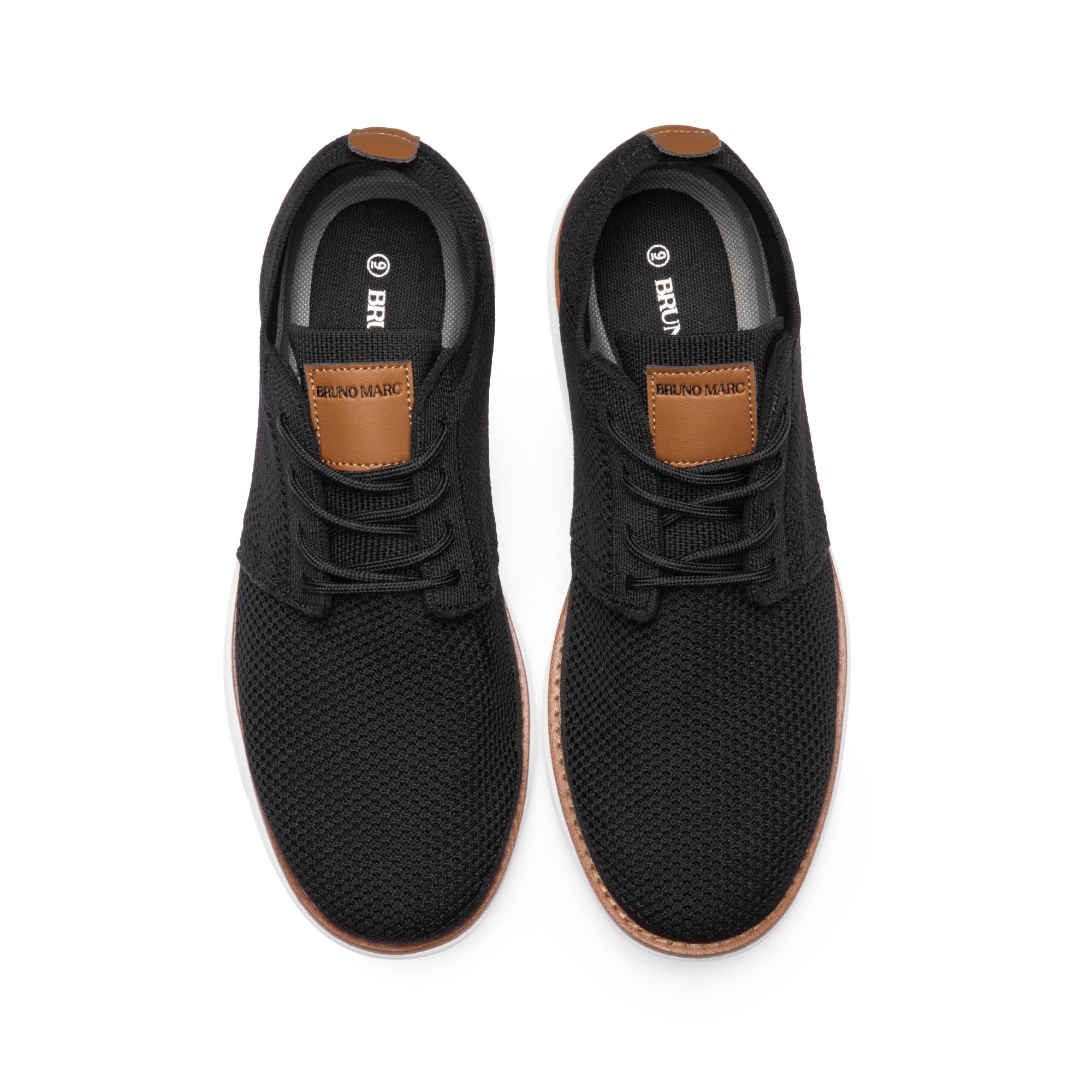 Bruno Marc Men's KnitFlex Breeze Mesh Sneakers Oxfords Lace-Up Lightweight Casual Walking Shoes,Size 11,Black,GRAND-01
