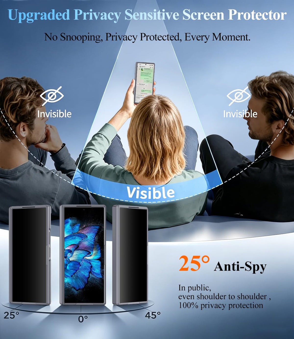 for Z Fold 8 Ultra Case, Built-in Privacy Screen & Hinge Protection, Gray