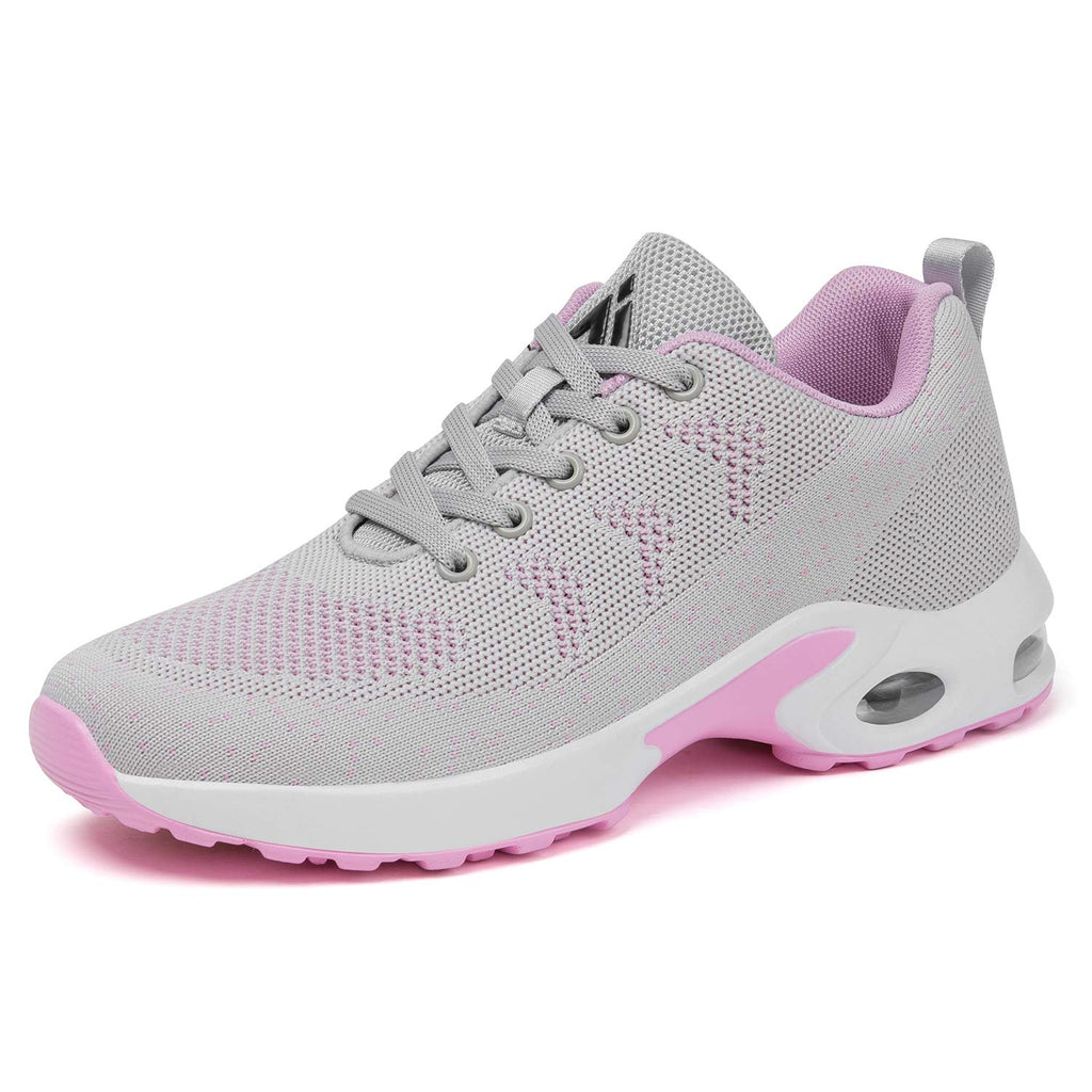Mishansha Women's Slip On Walking Tennis Shoes Lightweight Gym Jogging Athletic Sports Running Sneakers Anti-Slip Casual Arch Support Shoes 6 Grey