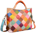 HESHE Leather Hanbags for Women Colorful Tote Purse Large Hobo Shoulder Bag