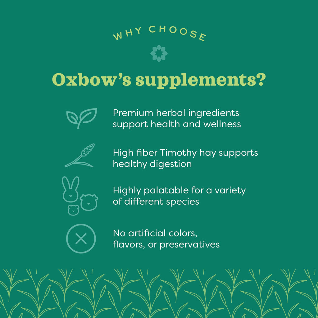 Oxbow Natural Science Multi-Vitamin, High Fiber Supplement for Rabbits & Guinea Pigs, Made with Timothy Hay, Multi-Pet Households, Omega 3 & 6 Fatty Acids, Made in USA, 4.2 oz Bag