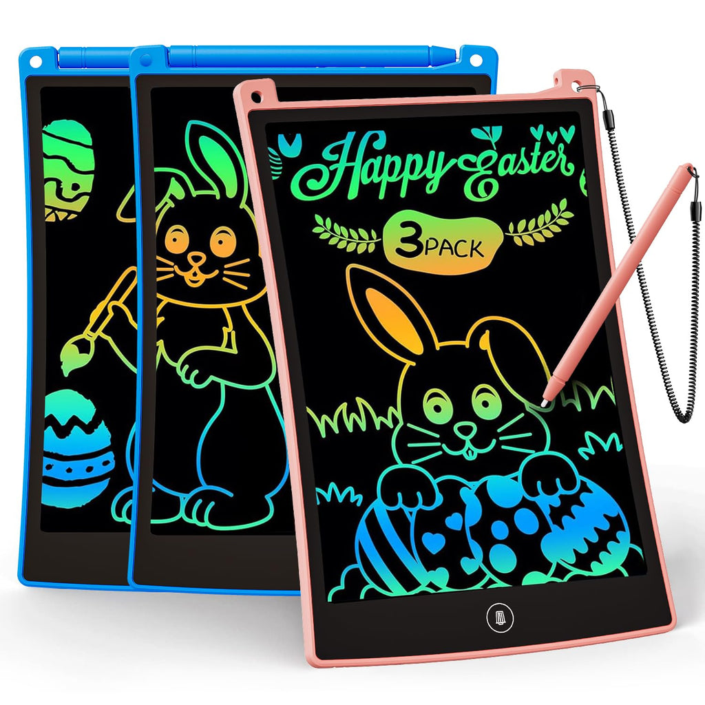 KOKODI Kids Toys 3 Pack LCD Writing Tablet, Colorful Drawing Pad Erasable Doodle Board, Educational Learning Toys Birthday Gifts for Boys Girls Age 3 4 5 6 7 8(Blue & Pink & SkyBlue)