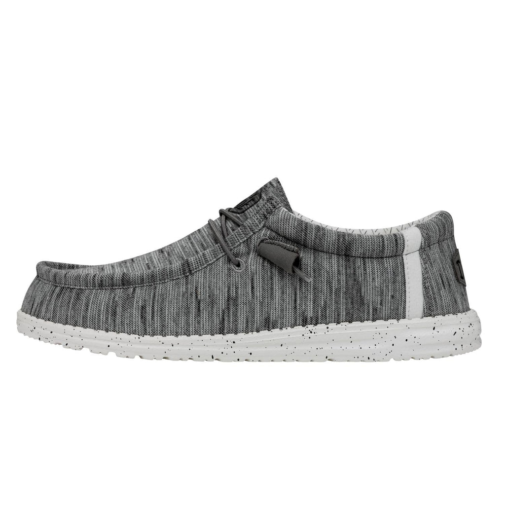 HEYDUDE Men's Wally Stretch Stone White Men's Size 11 | Men's Loafers | Men's Slip On Shoes | Comfortable & Light-Weight