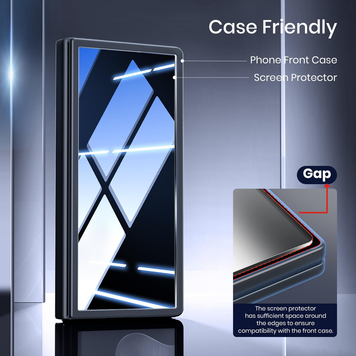 Hoerrye for Samsung Galaxy Z Fold 7 30° Privacy Screen Protector - [with Auto Align Frame Accessories] [2 Pack Inside Flexible TPU Film + 2 Pack Front Tempered Glass] No Creases,No Bubbles