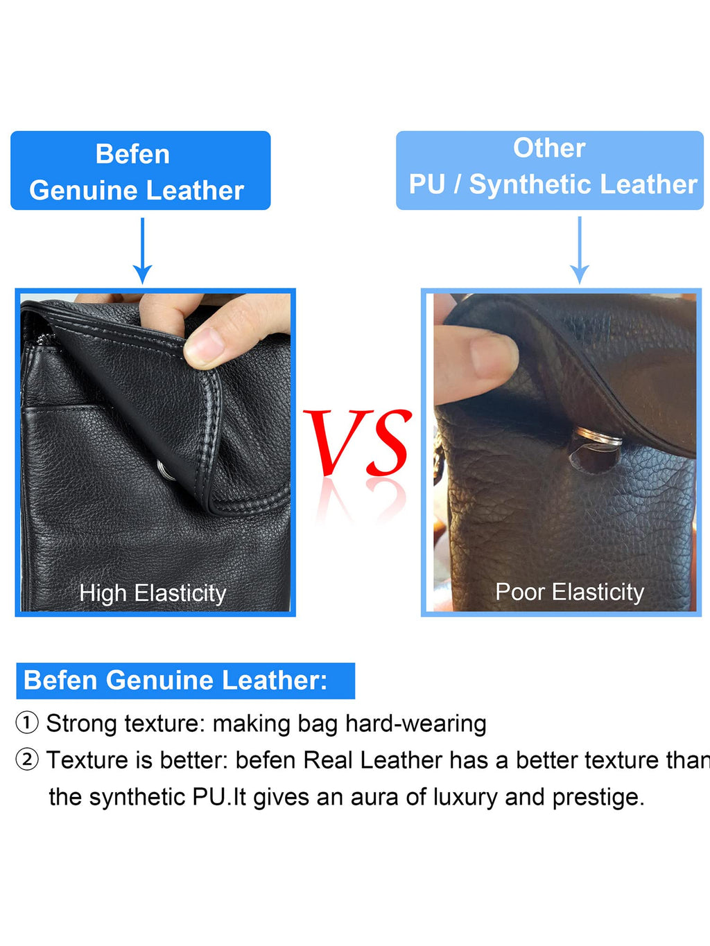 befen Genuine Leather Cell Phone Crossbody Purses for Women, Small Cross Body Bags for Women Travel (Dark Brown)