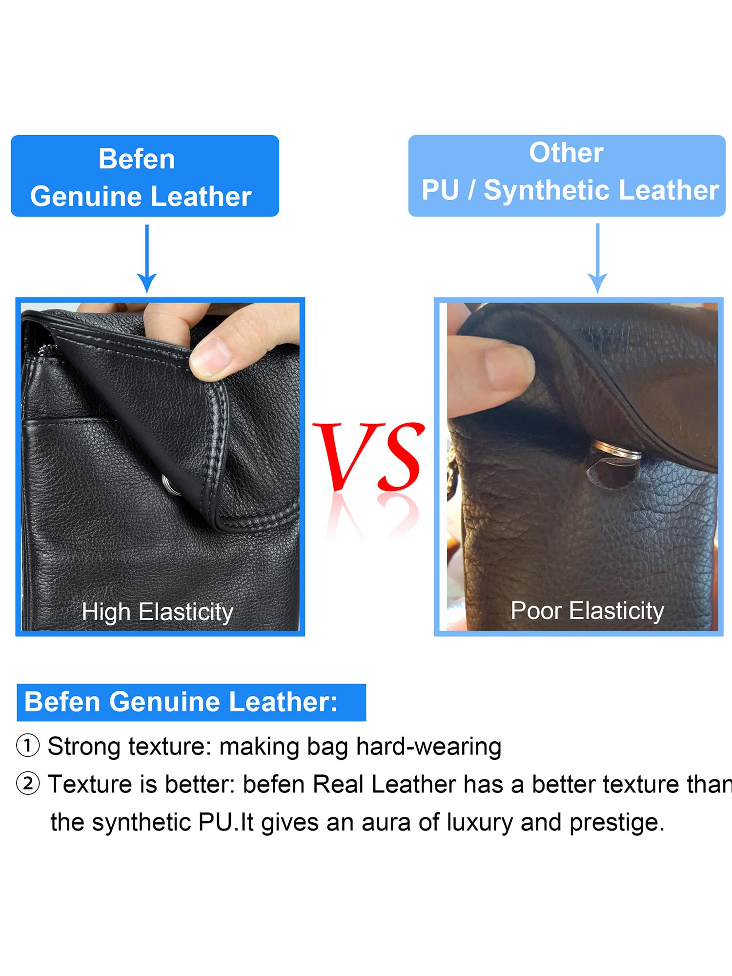 befen Genuine Leather Cell Phone Crossbody Purses for Women, Small Cross Body Bags for Women Travel (Dark Brown)