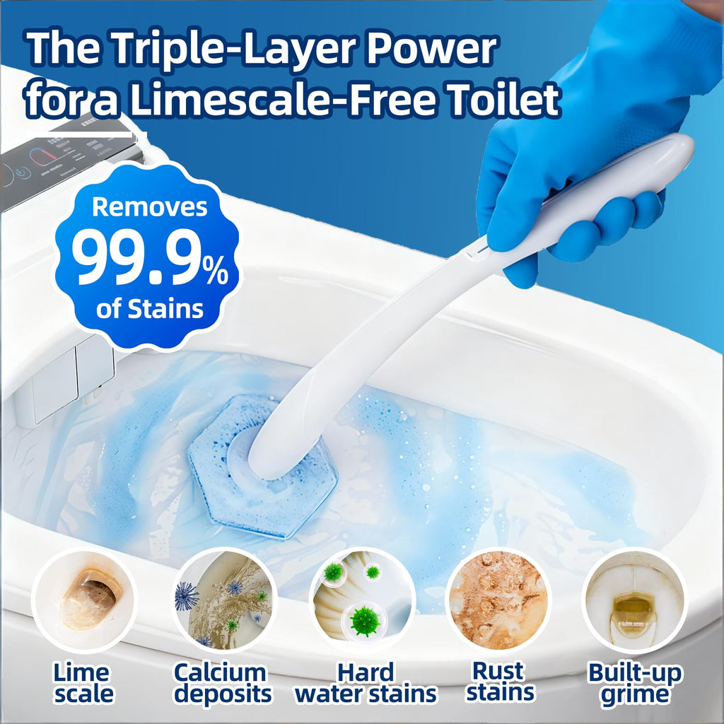 60 Count Toilet Cleaner Refill Pads Compatible with Clorox ToiletWand, High-Density Disposable Toilet Brush Refills for Powerful Scrubbing