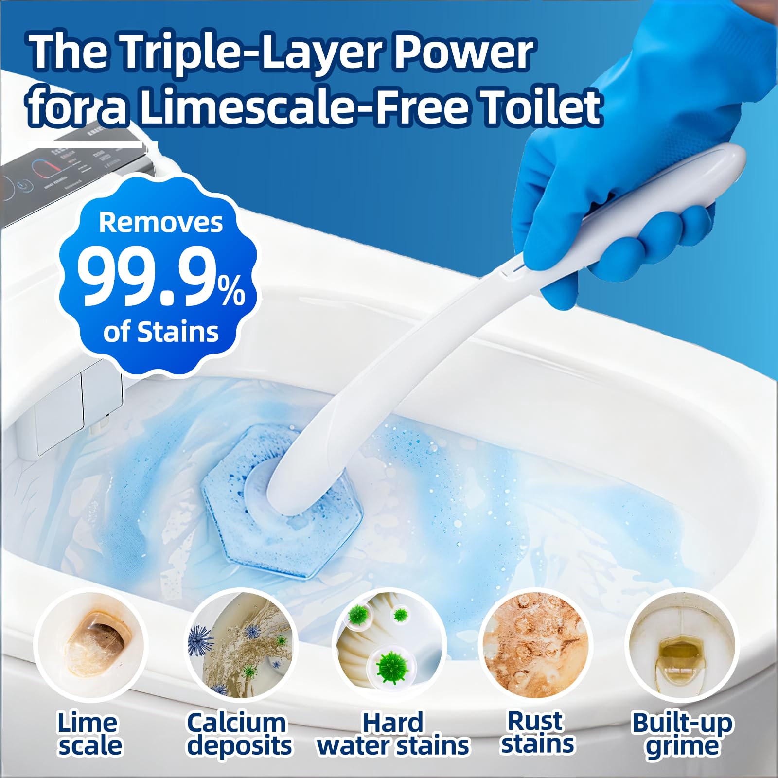 60 Count Toilet Cleaner Refill Pads Compatible with Clorox ToiletWand, High-Density Disposable Toilet Brush Refills for Powerful Scrubbing