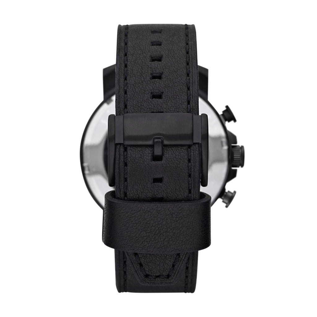 Fossil Men's Nate Quartz Watch, Stainless Steel and Leather Chronograph Watch for Men, Color: Black