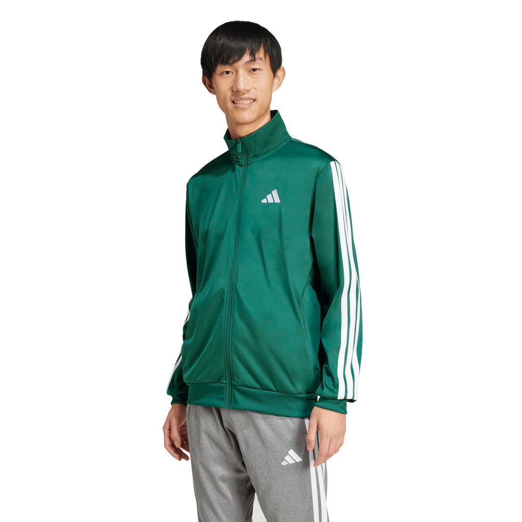 adidas Men's 3-Stripes Tricot Regular Sportswear Track Top, Collegiate Green, X-Large
