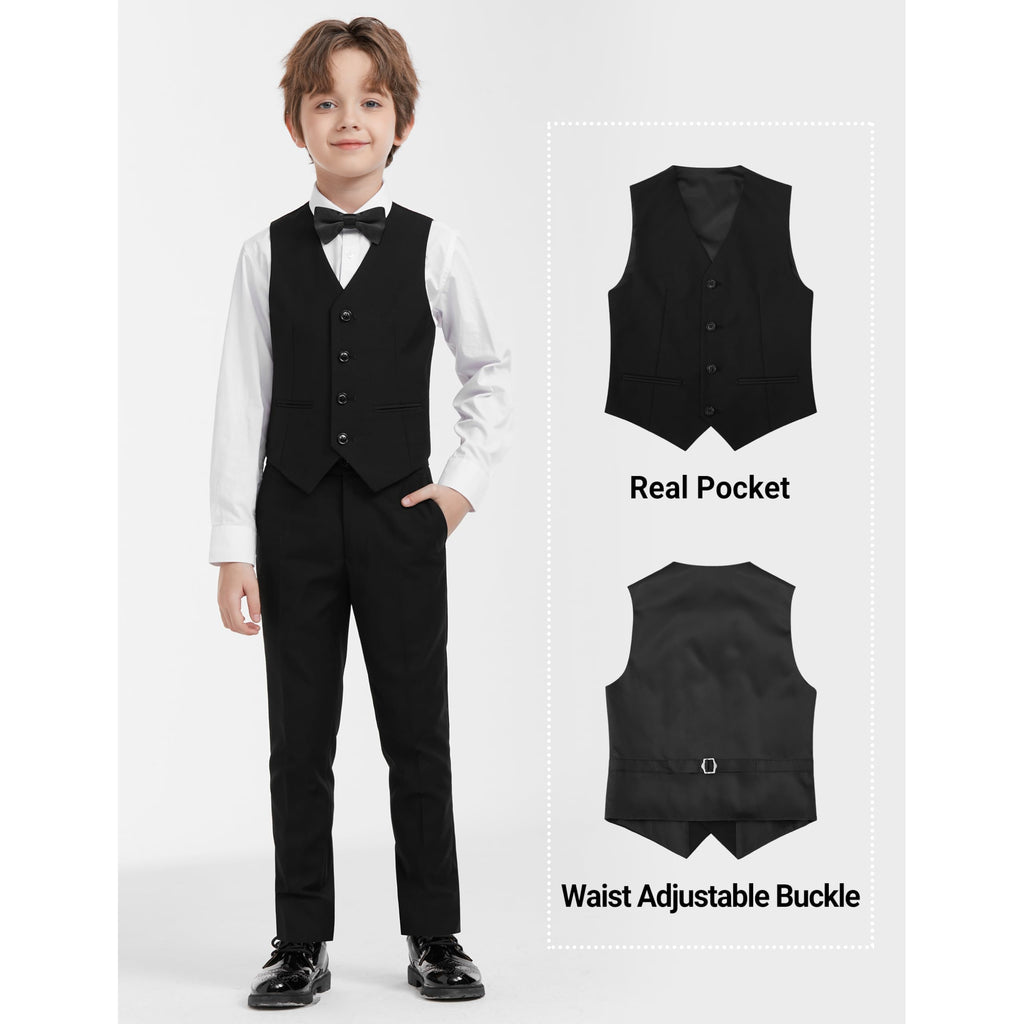 AmazingSea Boys Suit Black Slim Fit Formal Boys Suits Set Kids Suit Toddlers Youth Teen Boys Tuxedos Suit Size 8