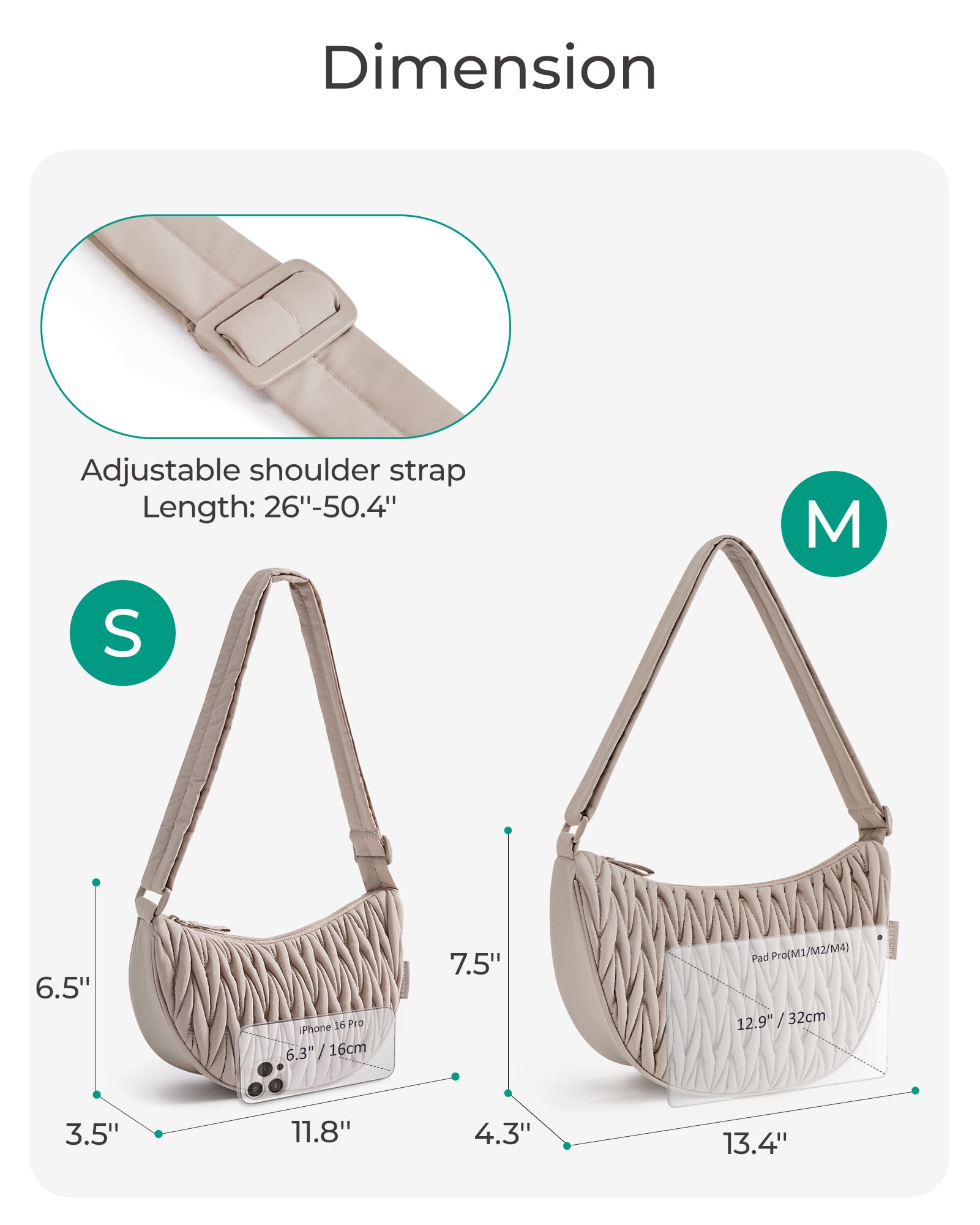 BAGSMART Crescent Crossbody Bag for Women Men Trendy, Medium Crossbody Hobo Bag with Adjustable Strap and Inner Pockets