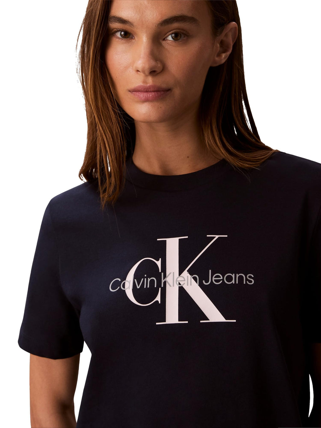Calvin Klein Women's Monogram Logo Crewneck T-Shirt Dark Sapphire