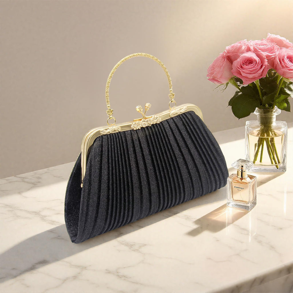 ZIMAIJIA Evening Bag Clutch Purses for Women, Sparkly Evening Bag Lady Girl Crossbody Shoulder Handbag for Party/Prom/Wedding/Formal-Black