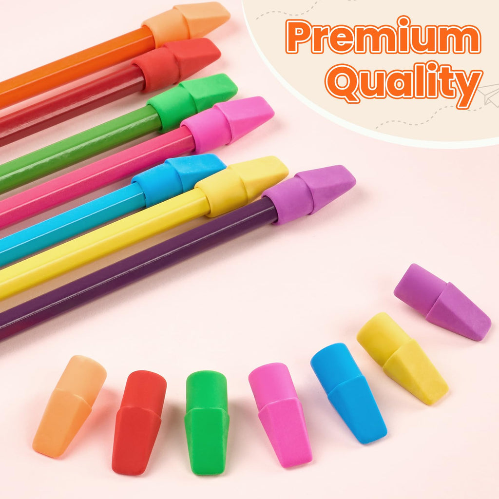 Sooez 120 Pack Pencil Top Erasers, Cap Pencil Eraser Toppers, Studying Supplies for Teachers Classroom Must Haves Pencil Erasers, 7 Colors