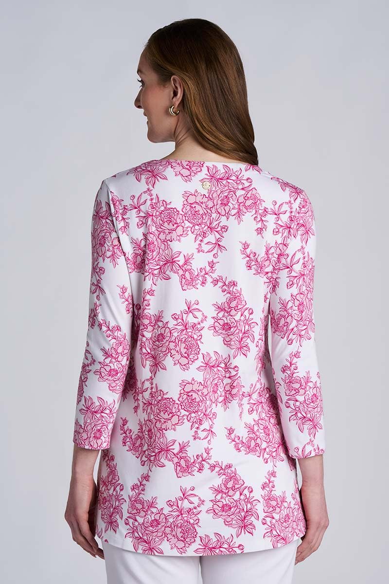 WomenÕs Tunic Top - UPF 50+ Sun Protection - St. Lucia in Fuchsia Pink
