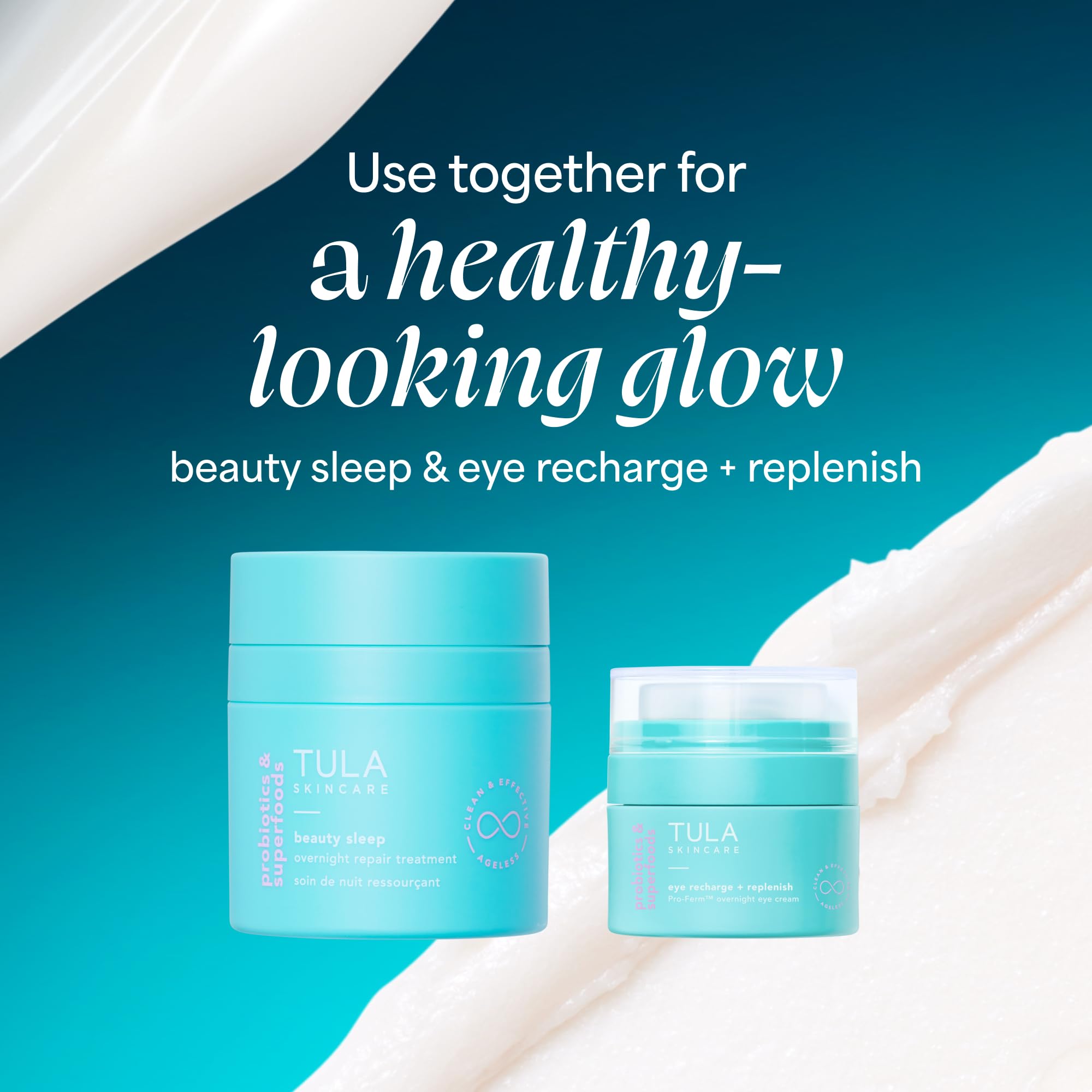 TULA Skin Care Eye Recharge + Replenish - Pro-Ferm Overnight Eye Cream with Retinal, Protects & Intensely Hydrates, Minimizes the look of Fine Lines & Wrinkles, 0.5 Fl. oz.