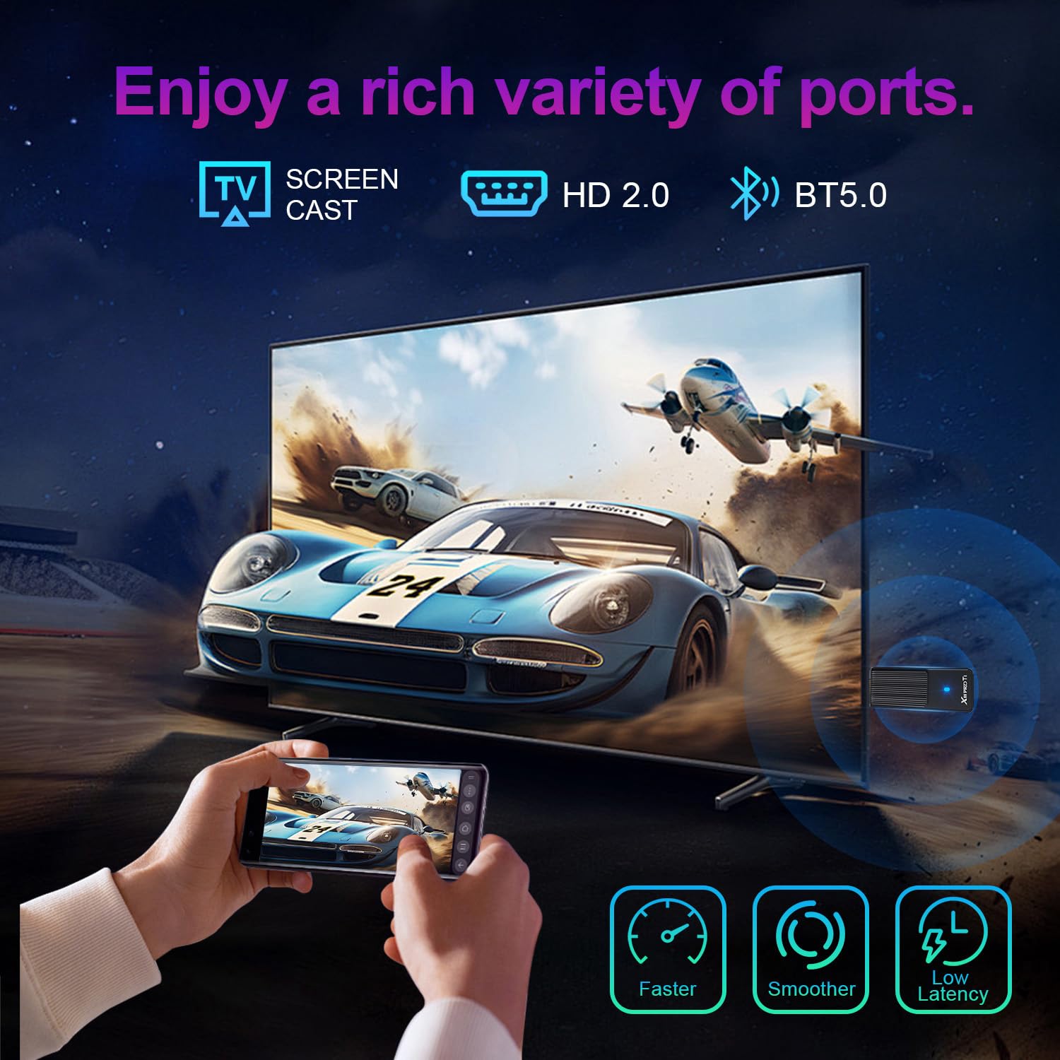 Android 14.0 TV Stick 2026, X88 PRO T1 Android TV Stick 2GB RAM 16GB ROM with RK3518 Quad-Core WiFi6 BT5.0 4K HD Video Output for Smart TV