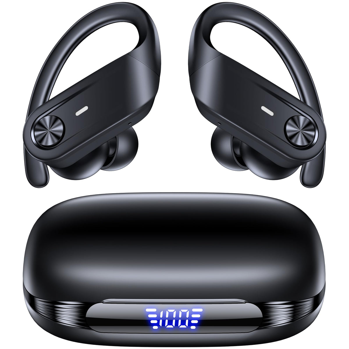 TAGRY Hybrid Active Noise Cancelling Wireless Ear Buds 80 Hrs Playtime Hi-Res Stereo Quality Bluetooth Earbuds with Transparency Mode Headphones Bluetooth Earhooks ANC Earphones for Work
