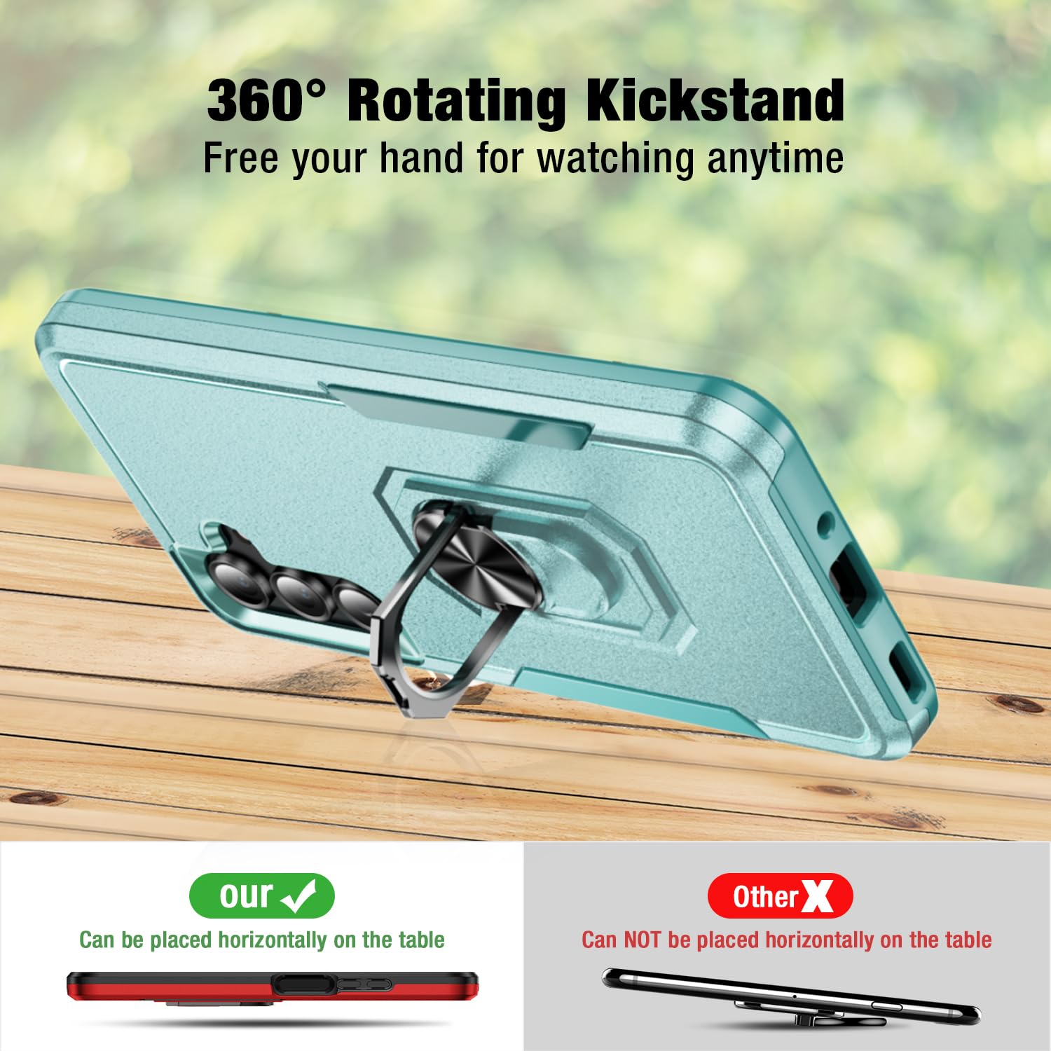 Bonkier for Samsung Galaxy A26 5G Phone Case [15 FT Military Grade Drop Protection] with 2X Tempered Glass Screen Protector, Heavy-Duty Shockproof Magnetic Kickstand Case for Galaxy A26 5G (Green)