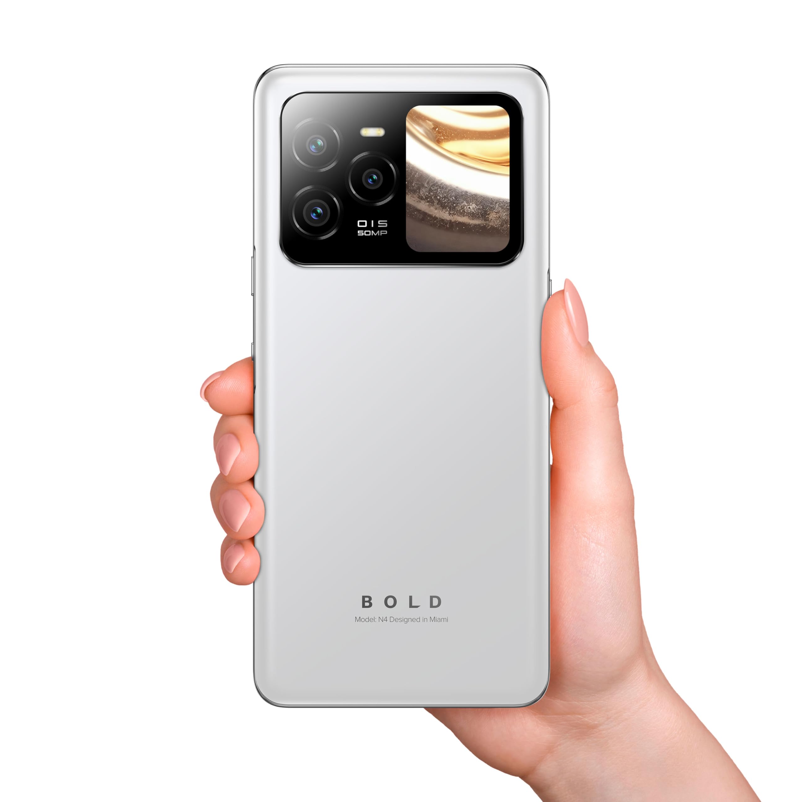 BLU Bold N4 5G | Unlocked | 6.78” Curved Display + 1.74” Rear Display | 50MP + 16MP Selfie | 512/8GB I NFC I Android 15 | US Version | US Warranty | White