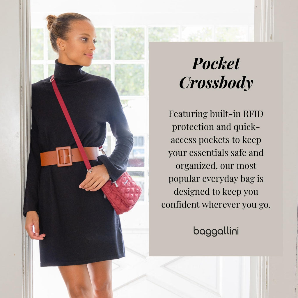 Baggallini womens Pocket With Rfid Crossbody Bags, Apple, One Size US