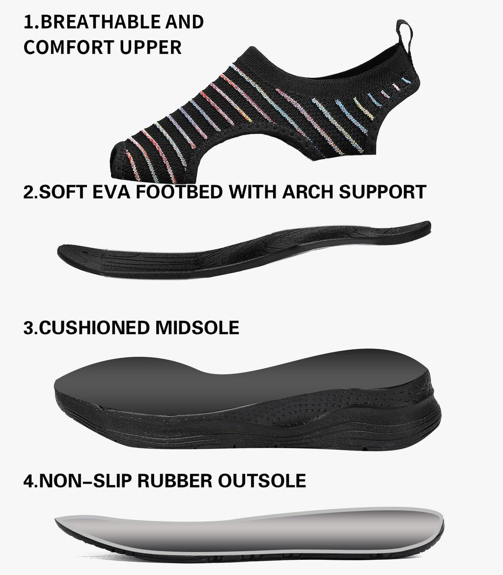 YESWIN Women Walking Sandals Arch Support Orthotic Comfortable Plantar Fasciitis Non-slip Casual Open Toe Sport Sandals for Athletic Summer Beach
