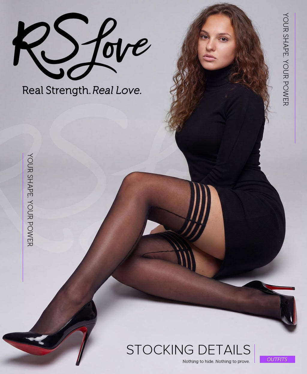 RSLOVE Women's Thigh High Stockings - 40D Antiskid Silicone Backseam Stockings Perfect for Daily & Party Black
