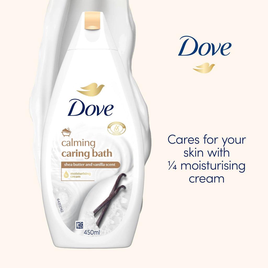 Dove Calming Caring Bath Shea Butter and Warm Vanilla, 450 ml, Packaging may vary