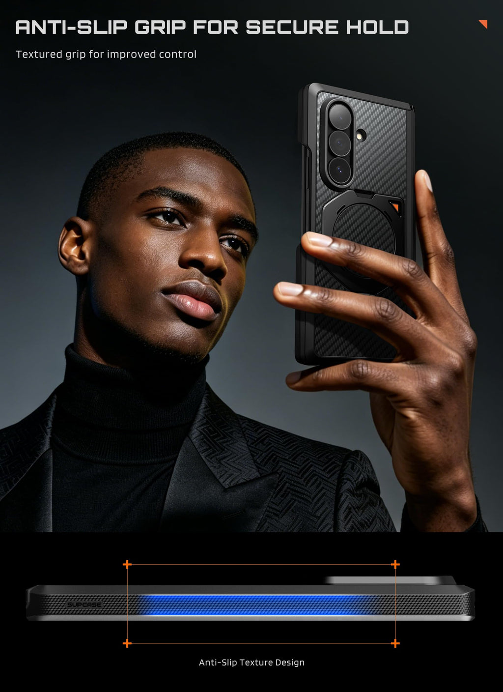 SUPCASE for Samsung Galaxy Z Fold 8 Ultra/Z Fold 7 Case, Aramid Black