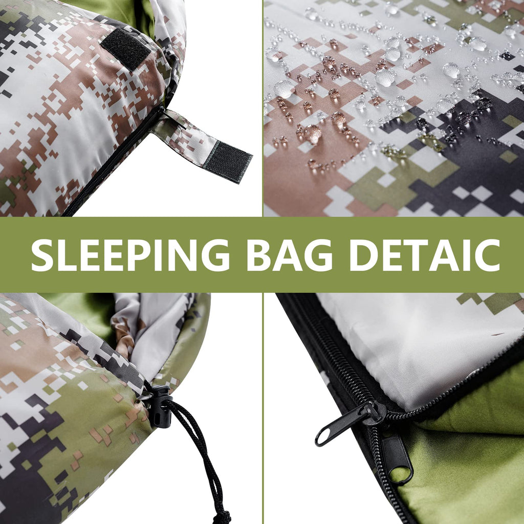 ORTHOMTEX Sleeping Bags for Adults,Kids & Girls-Warm & Cold Weather Lightweight Waterproof Sleeping Bag Backpack,Great for 3-4 Seasons Hiking,Camping and Outdoor Mountaineering(Camouflage/Left Zip)