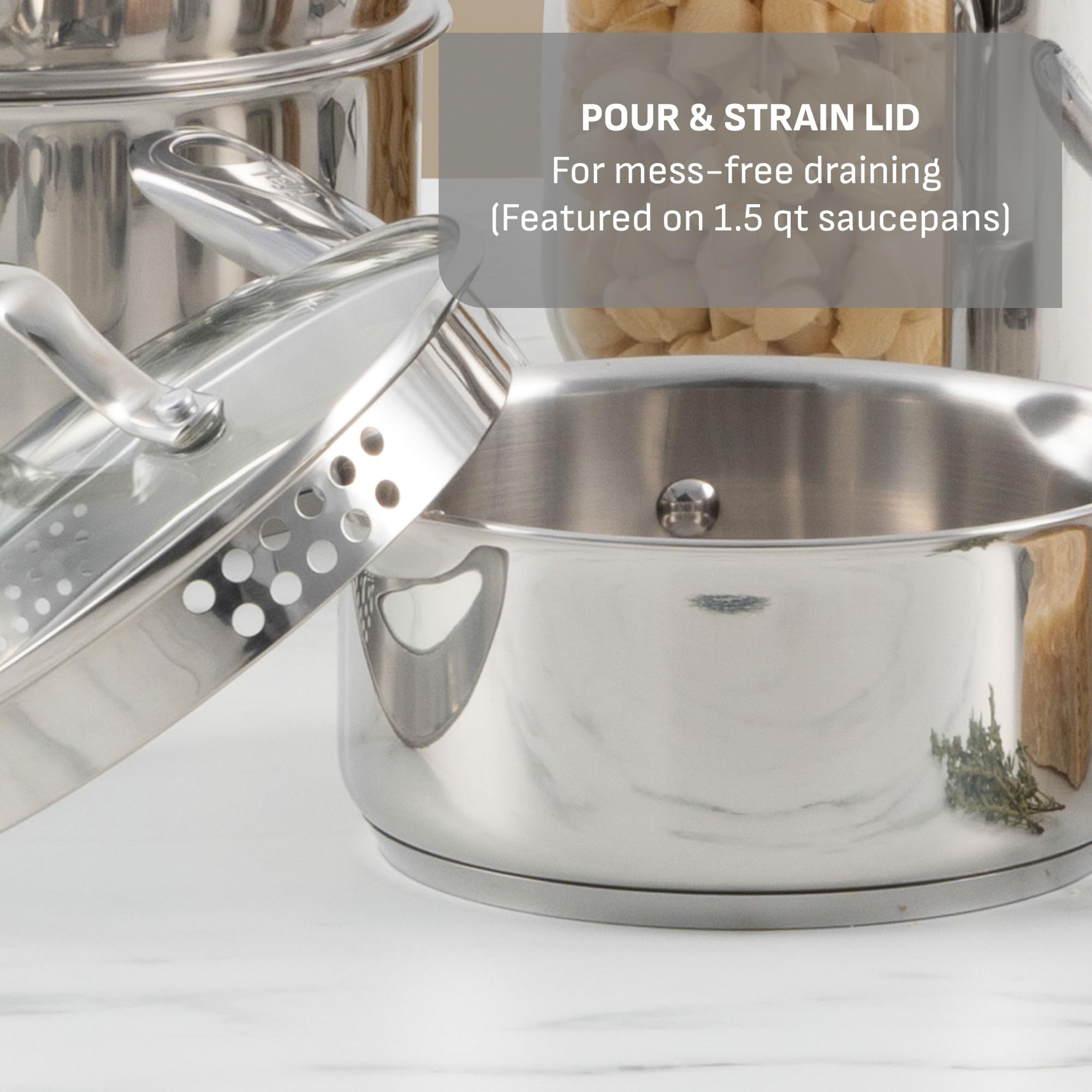 T-fal Stainless Steel Cookware Set 11 Piece, Induction, Oven Broiler Safe 500F, Kitchen Cooking Set w/Fry Pans, Saucepans, Saute Pan, Dutch Oven, Steamer, Pots and Pans, Dishwasher Safe, Silver