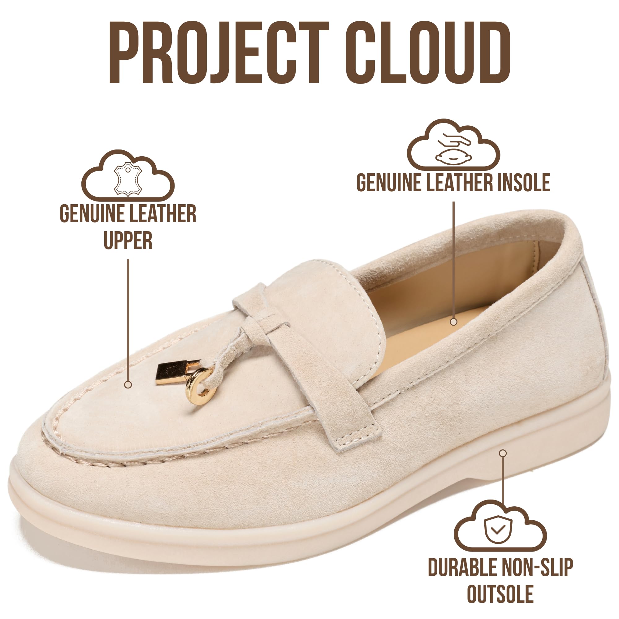 Project Cloud Girls Loafers 100% Genuine Leather Kids Shoes - Lightweight & Slip Resistant Girls Dress Shoes - Memory Foam Insole Girls Shoes Loafers (Little_IRIS,LTSANDSDE,13)