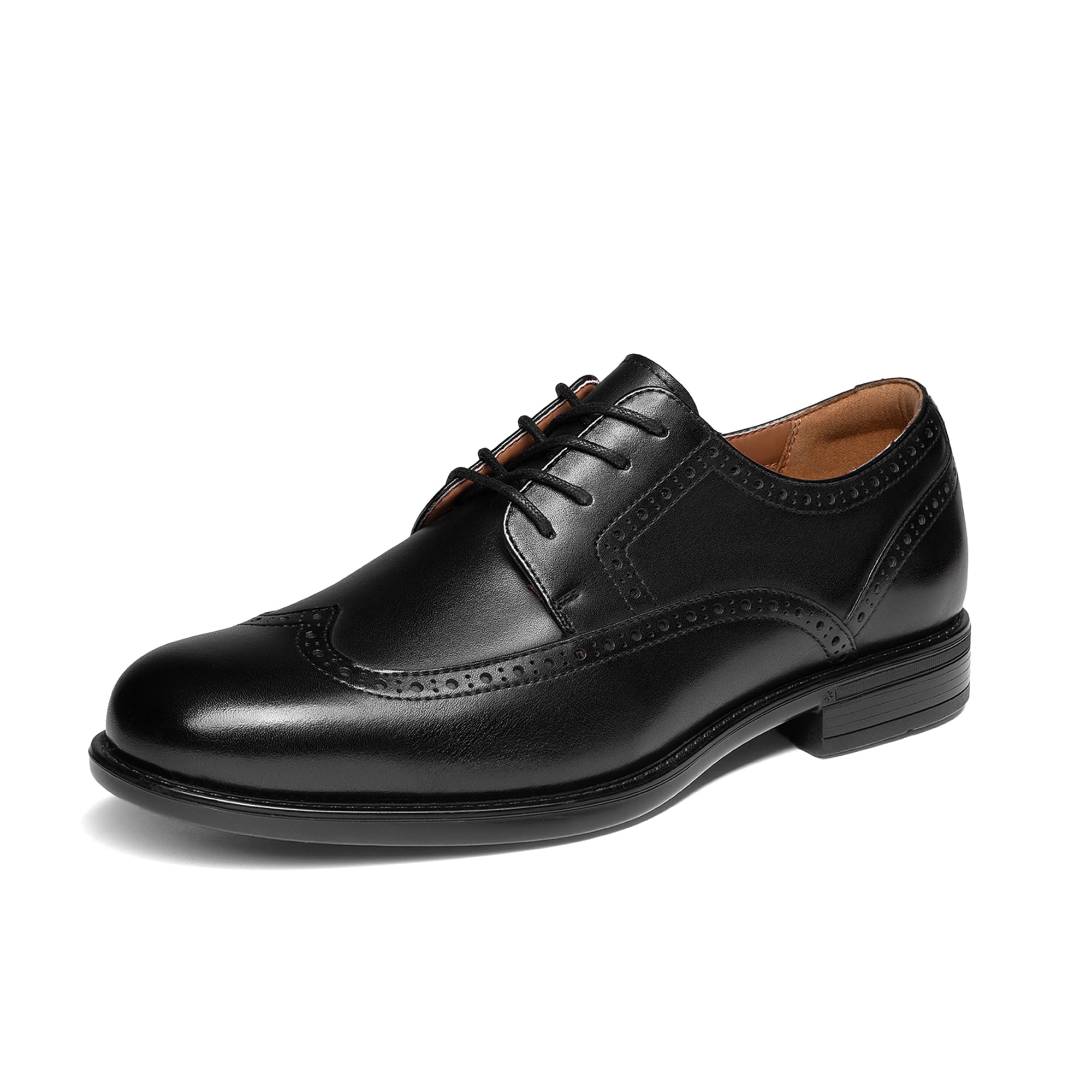 Bruno Marc Men's Brogue Wingtip Oxfords, Full Grain Leather Dress Shoes Flexible Forefoot for Work & Business Comfort Lightweight Lace Classic Formal Shoes,Size 10.5,Black,SBOX26008M