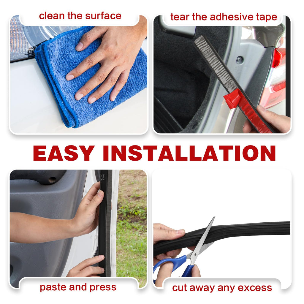 Sacubee Rubber D Shape Door Seal Strip 1" RV Slide Out Seal Self Adhesive EPDM Rubber Heavy Duty Automotive Weather Stripping for Fill Gaps Apply to Car Truck RV Boat Home Application (42 Feet)
